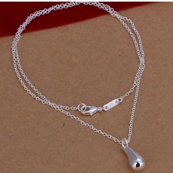 925 Sterling Silver Waterdrop Jewelry Set Bracelet Necklace Earrings and Ring - Picture 9 of 16